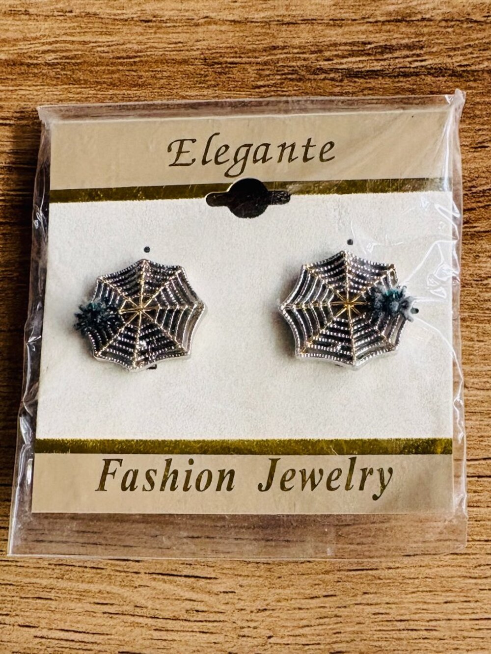 Spider Web Earrings with Spider--Halloween